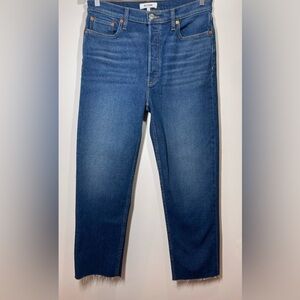 NWT Re/Done Jeans 70s Stove Pipe High Rise in Deep Indigo Fade Women’s Size‎ 30